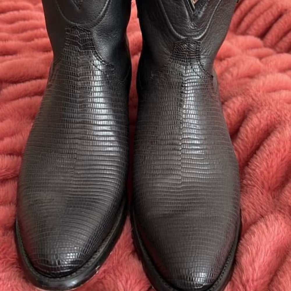Tecovas Women Black Lizard Cowboy Boots